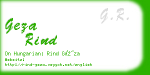 geza rind business card